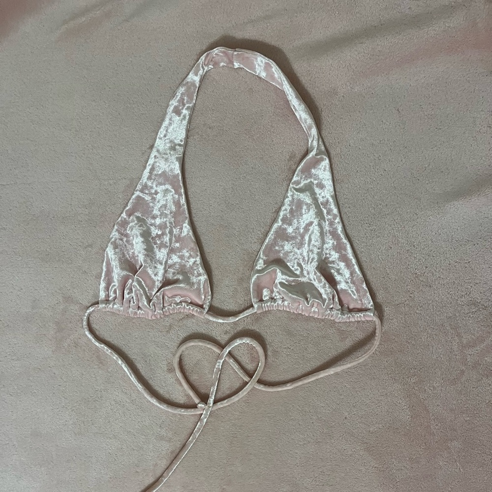 NWOT Laina Rauma Crush Halter Adjustable Bralette Pastel Pink Size Medium